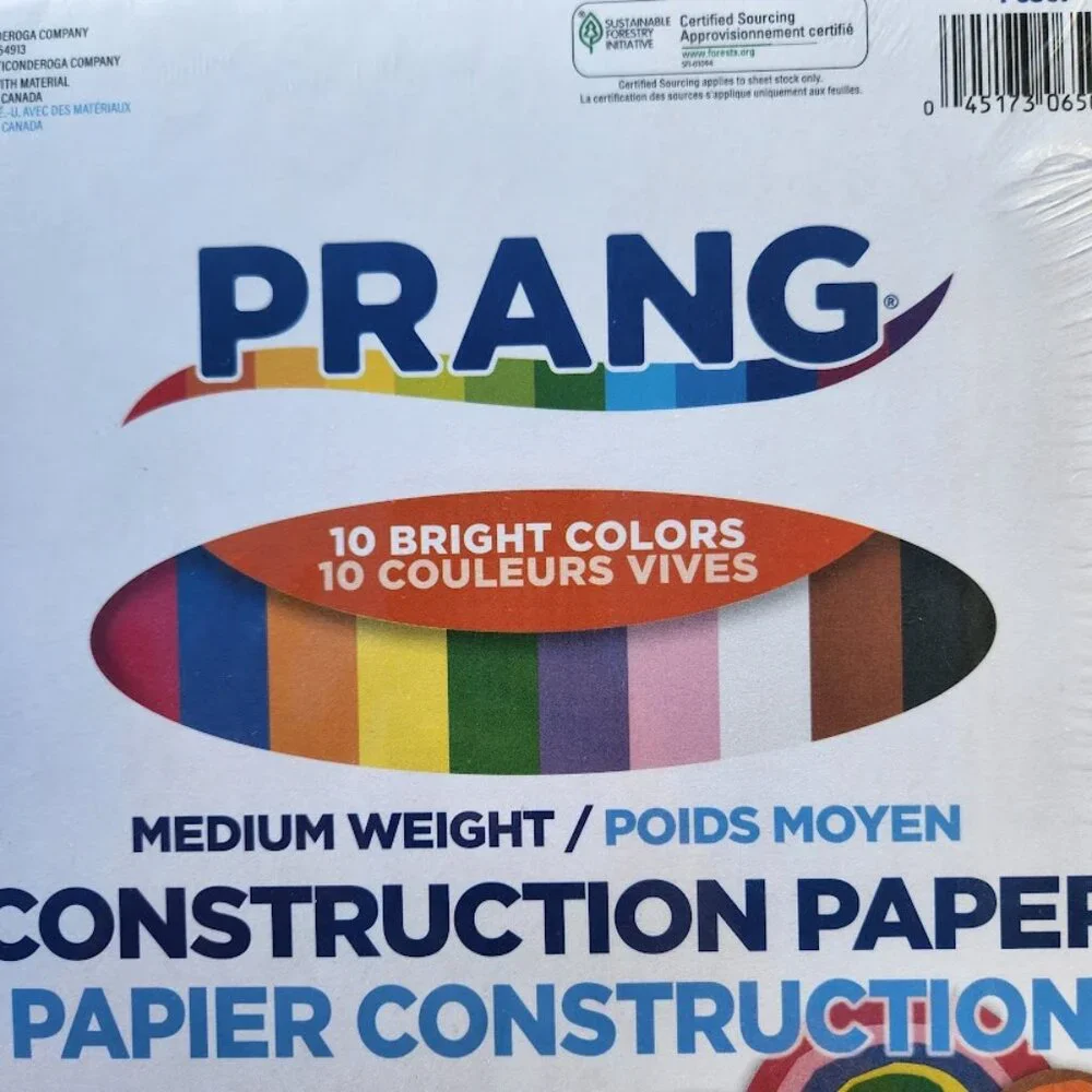 NEW Prang 10 Colors Construction Paper Medium Weight 50 Sheets 12